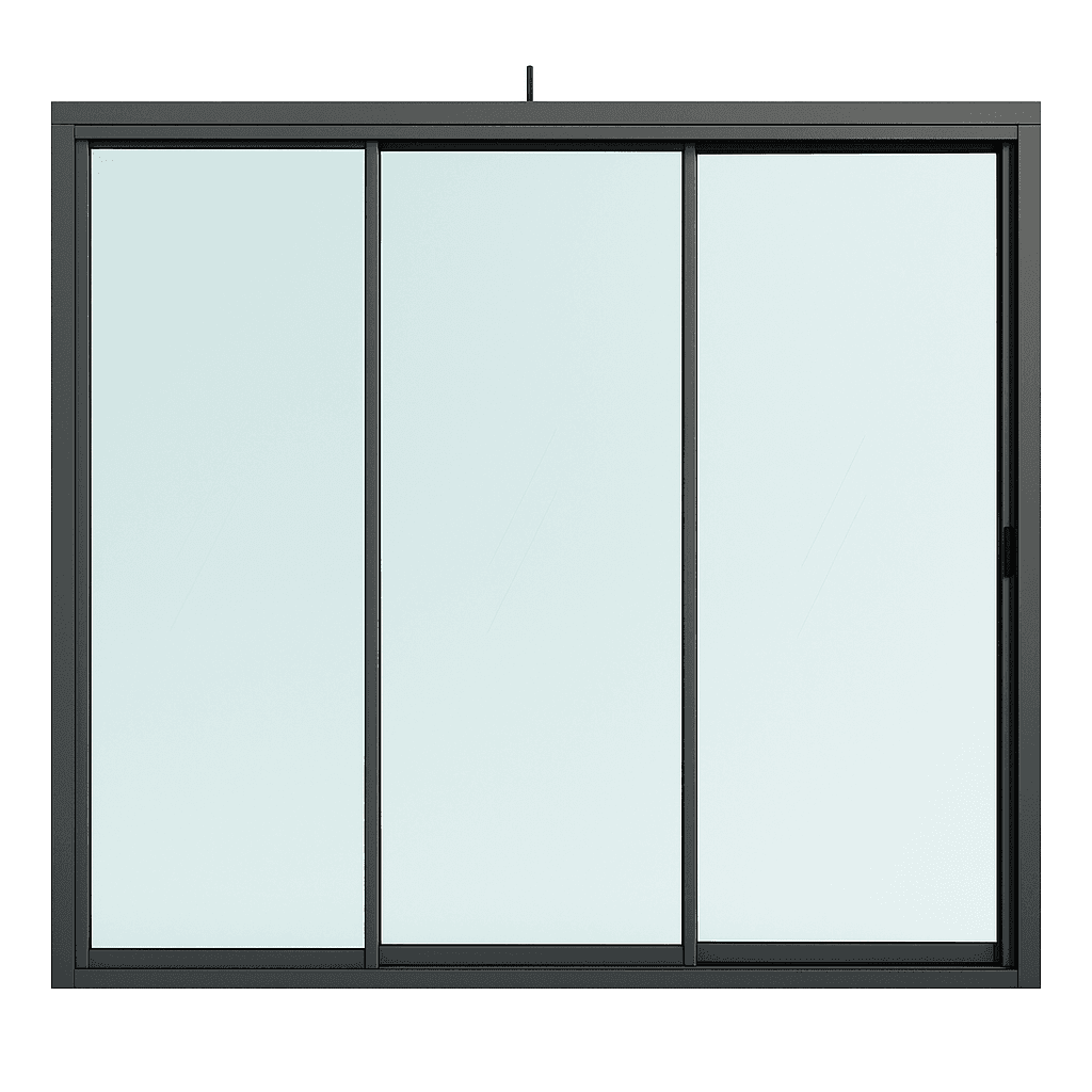 Luxa FrontSlide Einfach-Glas 3-Schienen-System Technische Zeichnung