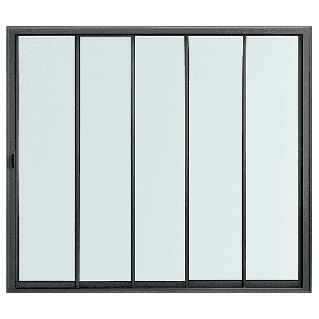 Luxa FrontSlide Einfach-Glas 5-Schienen-System Technische Zeichnung