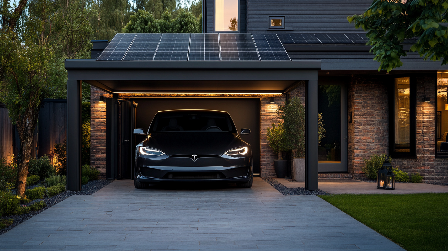 Carport mit integriertem Solardach